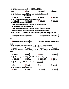 Toán 10 - Đề kiểm tra 15 phút